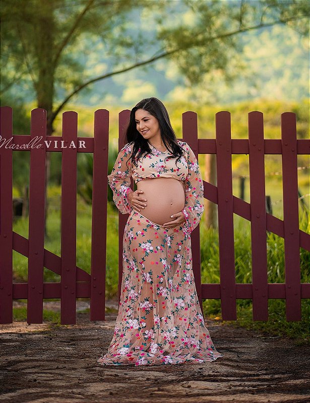 SAIA E BLUSA DE TULE BORDADO TRANSPARENTE GRAVILINDA