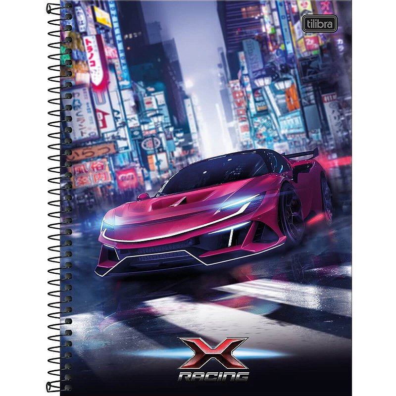 Caderno Espiral Capa Dura Universitário 1 Matéria X-Racing 80