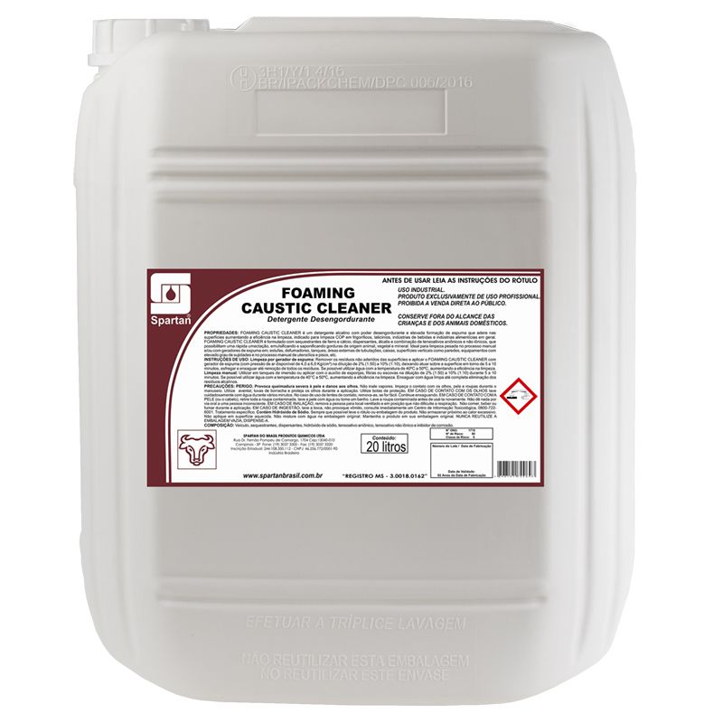 Foaming Caustic Cleaner 20 Litros Detergente Desengordurante Spartan