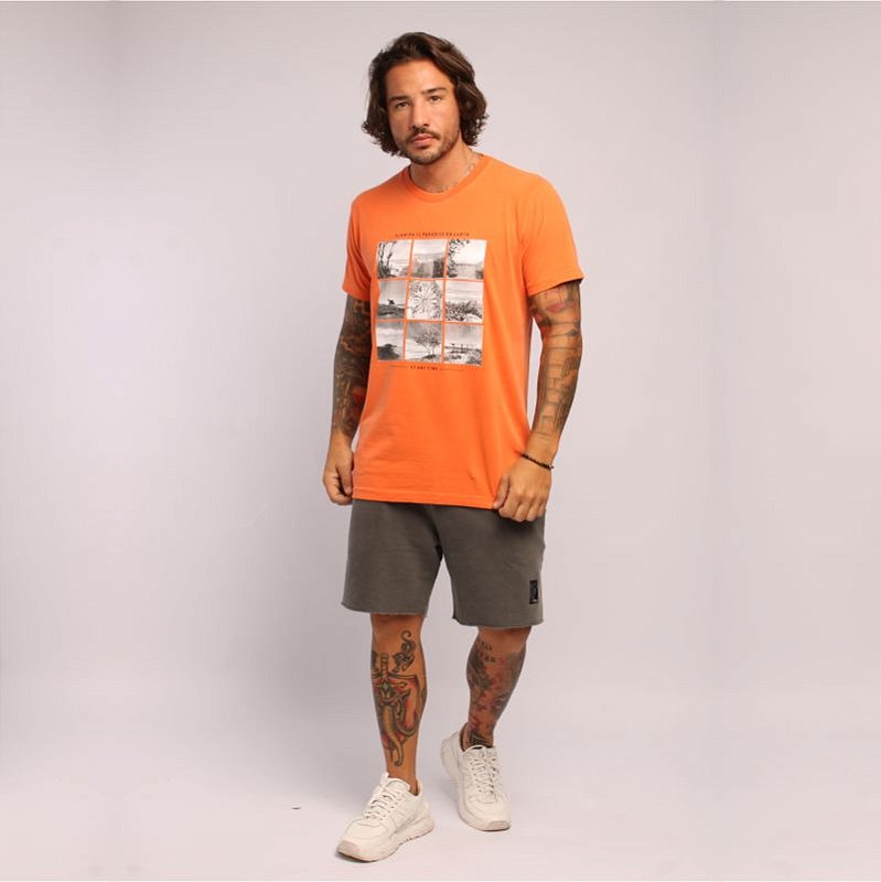 Camiseta Mosaico Praias Laranja