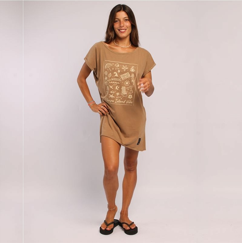 Tshirt Adri Oset Floripa Island Vibes Marrom