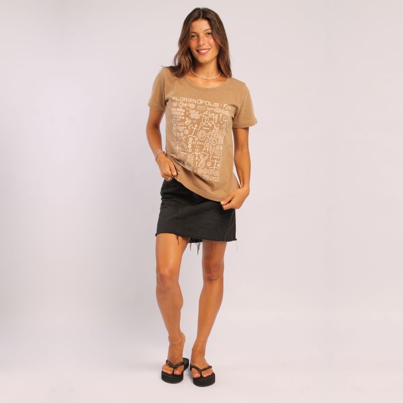Tshirt Mosaico Rupestre Marrom