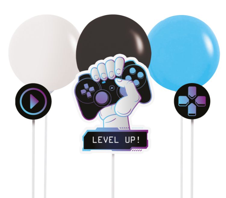 Topo de bolo de 12 jogos de vídeo Level Up para decoração de bolo de festa  de aniversário com tema de 12º jogo de vídeo