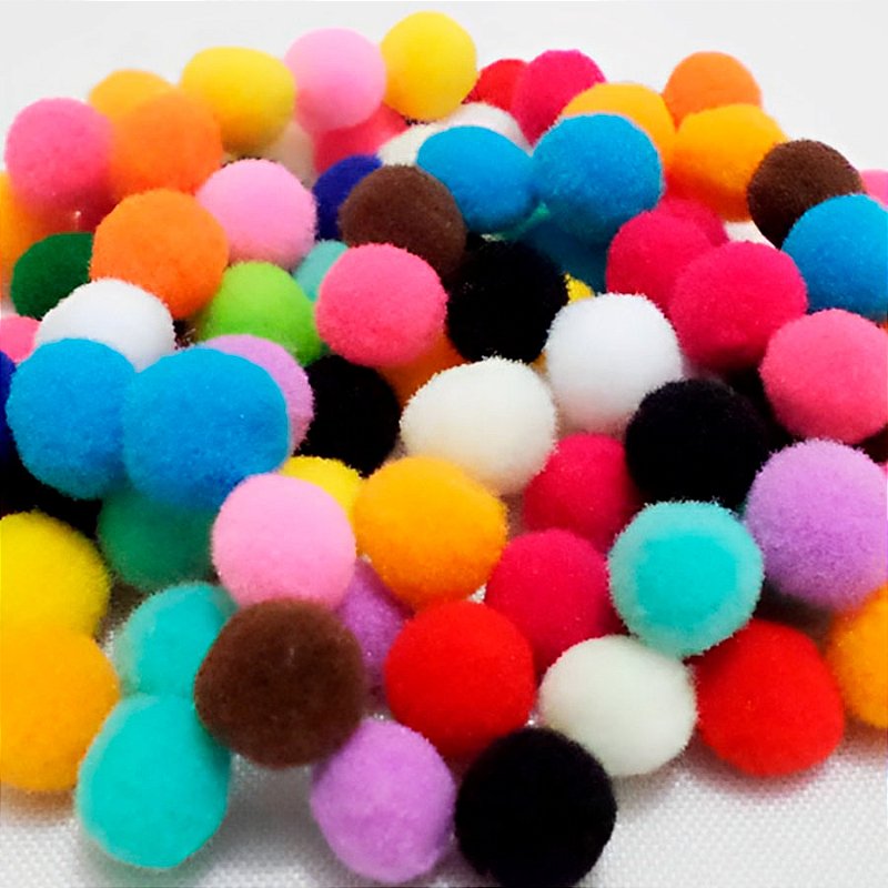 Pompom Decorativo Colorido - 1,5cm - 100 unidades - Artlille