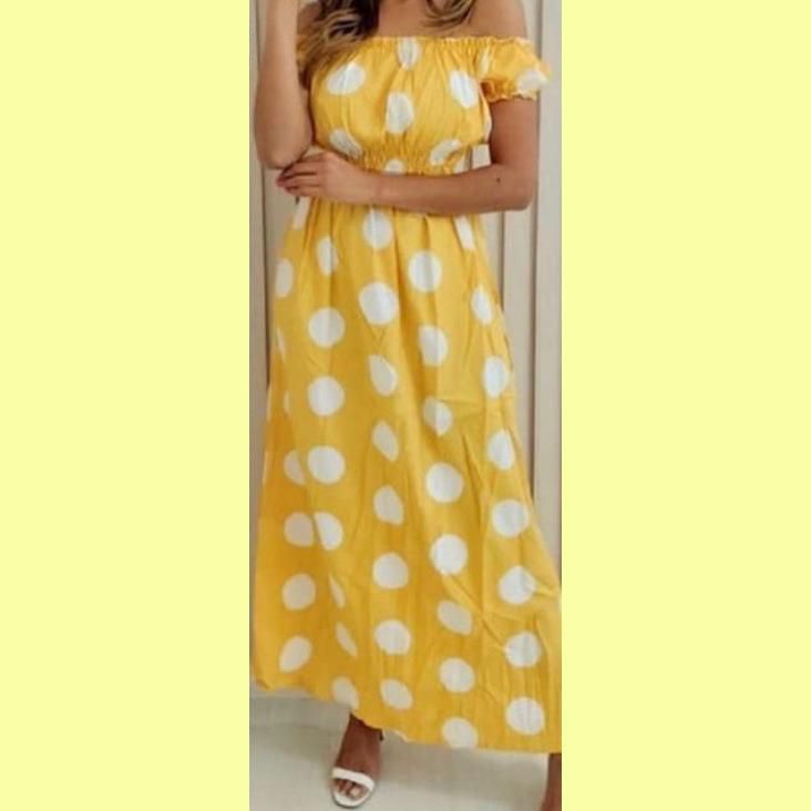 vestido poá amarelo
