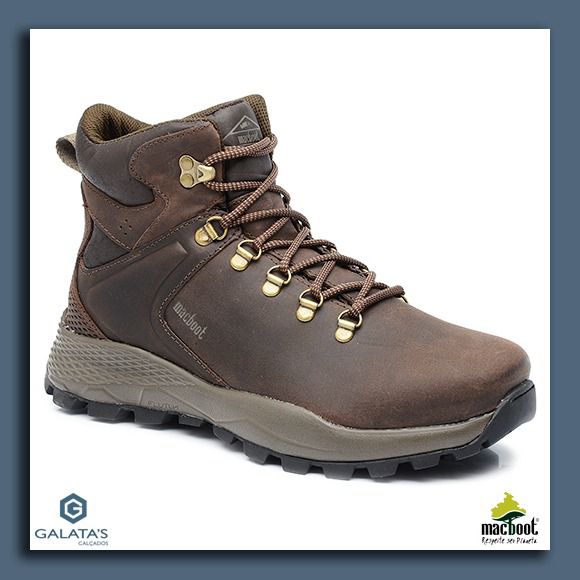 BOTA COURO CAFÉ ADVENTURE CANO ALTO MACBOOT IMERI -  www.galatascalcados.com.br