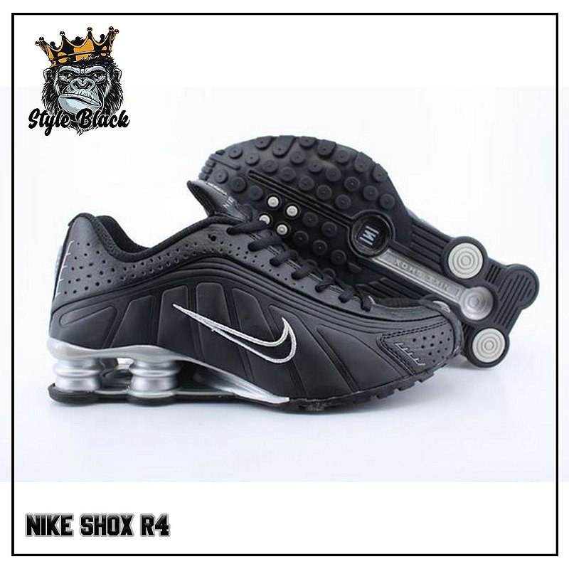 nike shox prata e preto