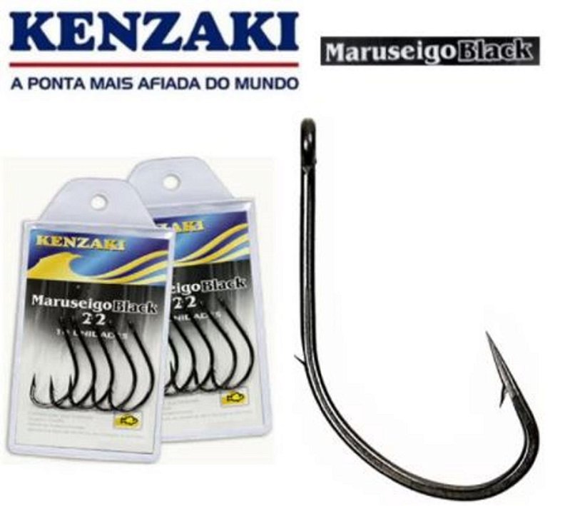 Anzol Kenzaki Maruseigo Black - Escolha o Tamanho - Tsunami Fishing