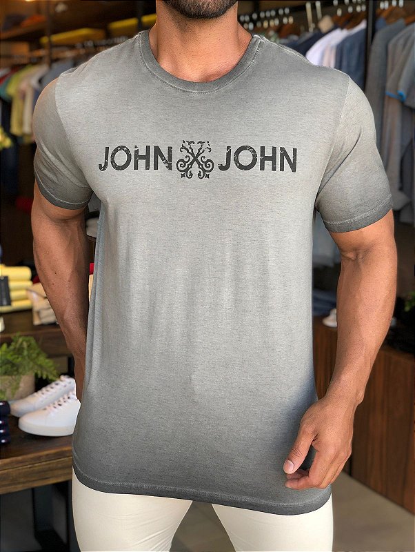 Camiseta John John Urban Moto Club Masculina Cinza Claro