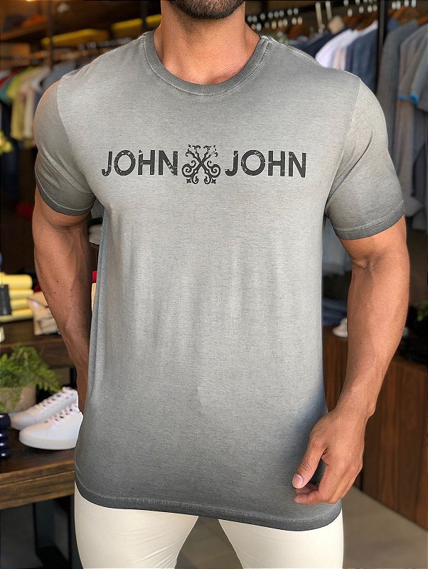 Camiseta John John Logo Cinza - Compre Agora