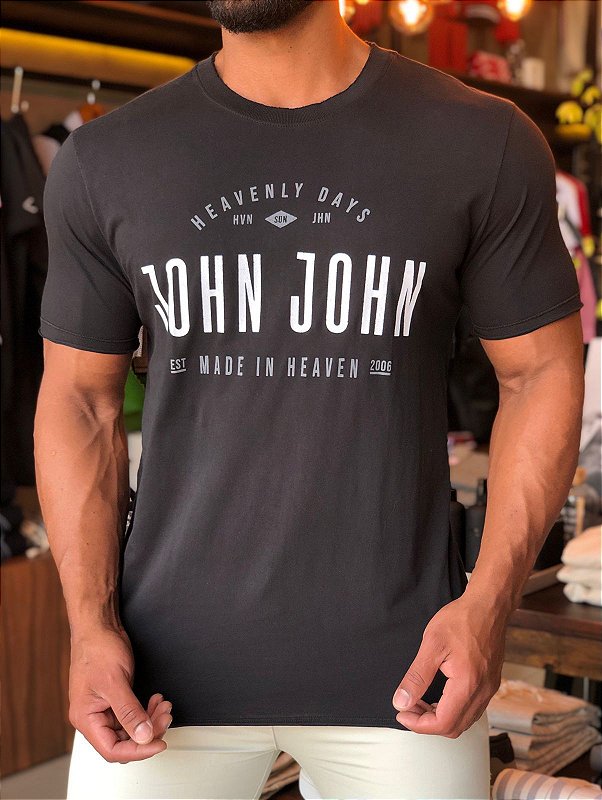 Camiseta John John Sing Black Masculina Preta - Dom Store Multimarcas  Vestuário Calçados Acessórios