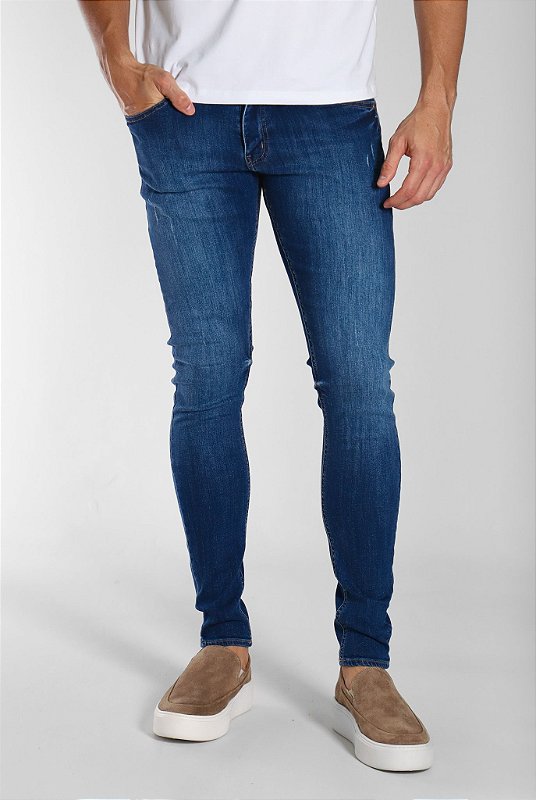 CALÇA ZIP OFF JEANS SKINNY USED PUIDO 00429 HENRI STORE MULTIMARCAS