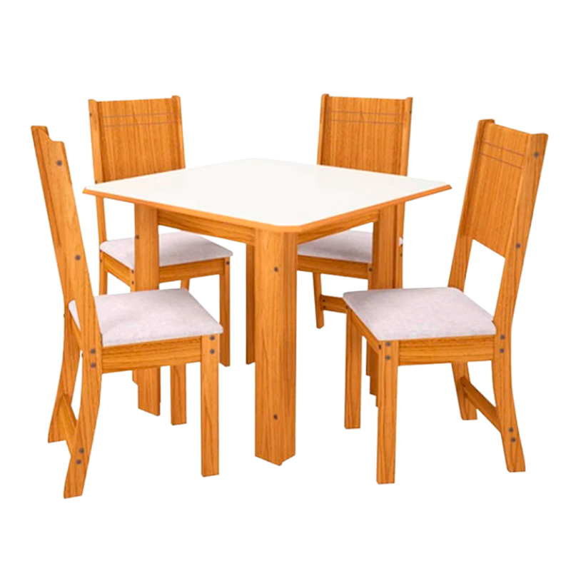 Conjunto Mesa de Jantar e 4 Cadeiras Karla Indekes