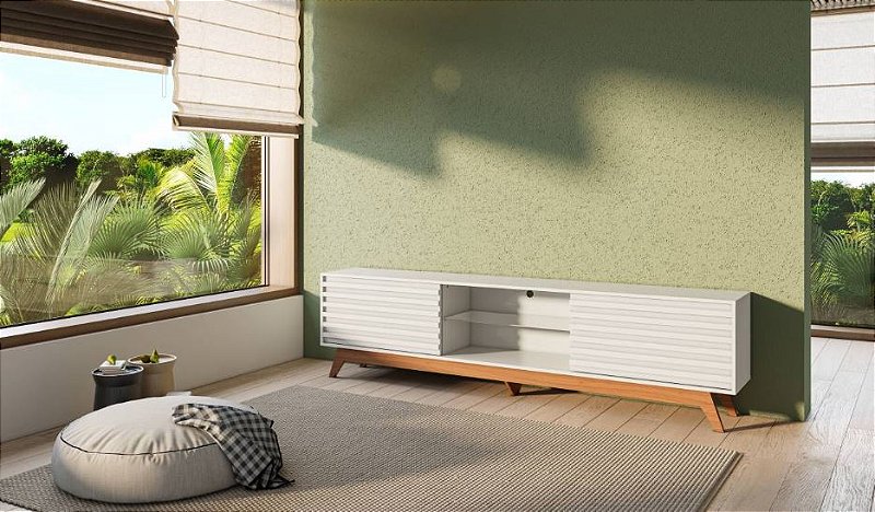 Rack R515 100% MDF Off White/ Freijo Cor. WJ - DALLA COSTA