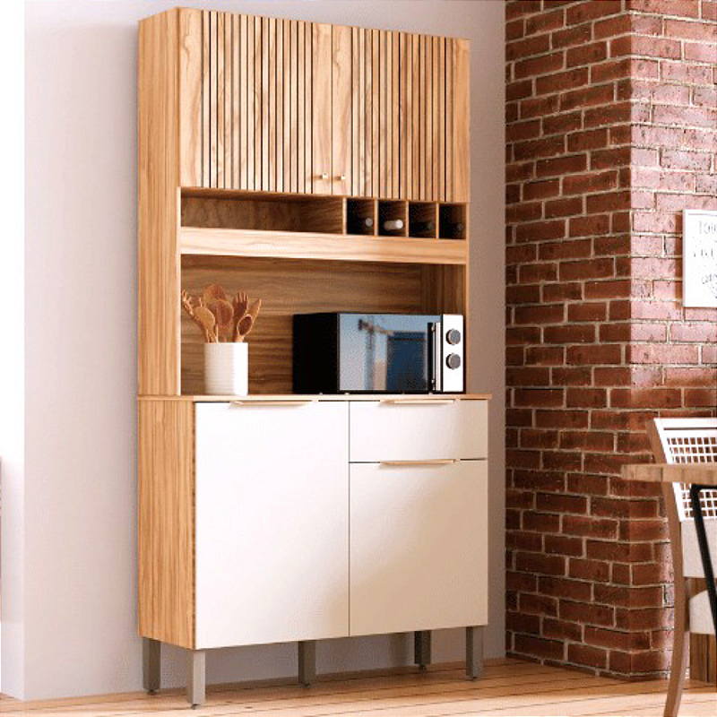 monkyです。Lemoni & Viva! Cooking 24 セット Kit Cozinha 4 Portas 1 Gaveta Moscato 100% MDF Amêndoa/ Branco