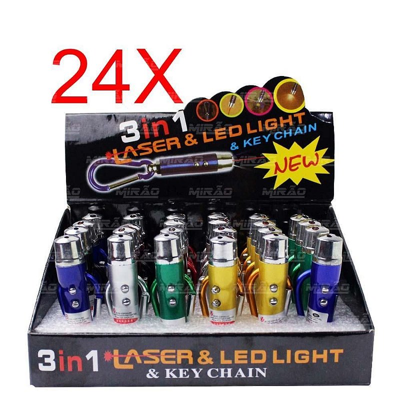 LASER 3 EM 1 CAIXA COM 24UN LASER LANTERNA FALSA NO ATACADO