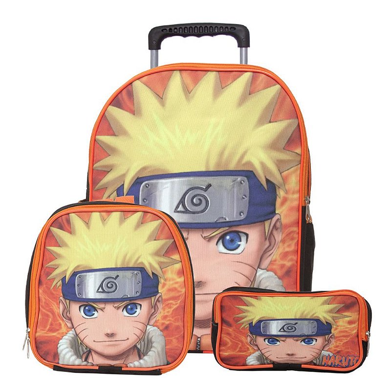 Mochila de Rodinhas pequena para creche Naruto Classico - Izza Presentes