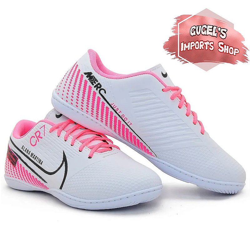 tenis nike rosa futsal
