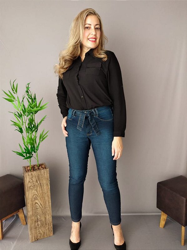 calça jeans de laço