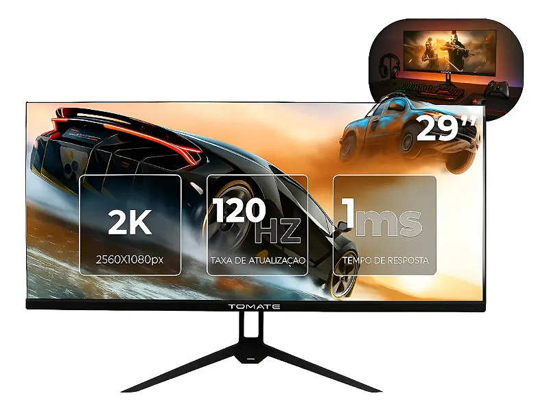 Monitor Gamer 29 Polegadas Ultra Slim 2k 120hz 1ms 110/220v - MB UTILIDADES