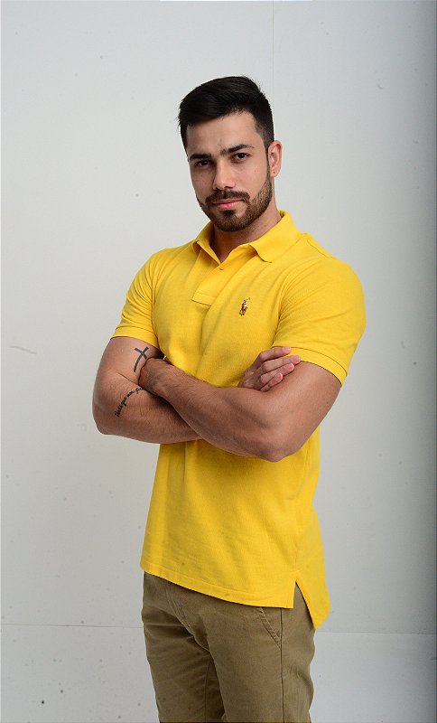 Polo RL Masculina Custom Fit Coloured Amarela - Gareth