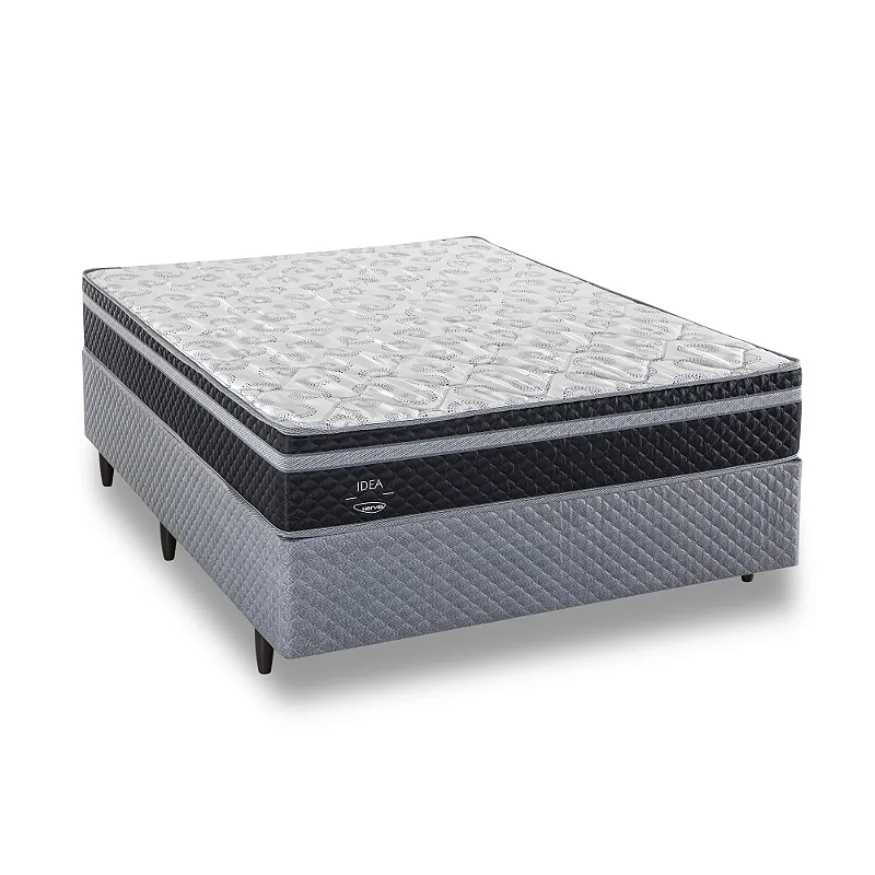 Conjunto: Box+ Colchão Herval C1728 - Molas Ensacadas - Casal