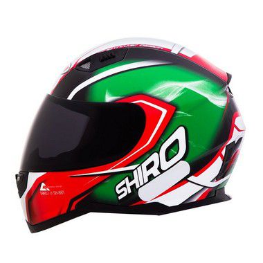 Capacete SHIRO SH881 - Verde/Vermelho