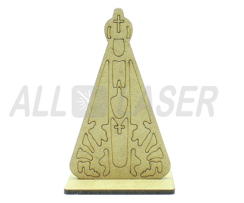 NOSSA SENHORA RISCADA NA BASE 10CM CRU 3MM