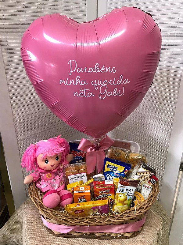 Balloon Cesta Café da Manhã Emoções com Boneca - Sempre Presente