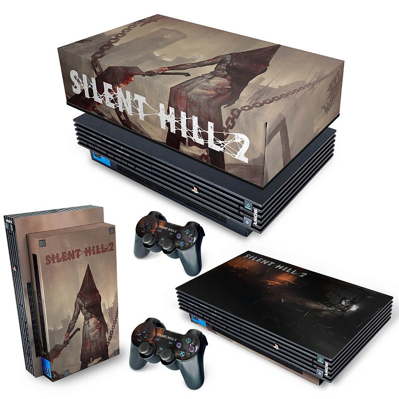 KIT PS2 Fat Skin e Capa Anti Poeira - Silent Hill 2 - Pop Arte Skins