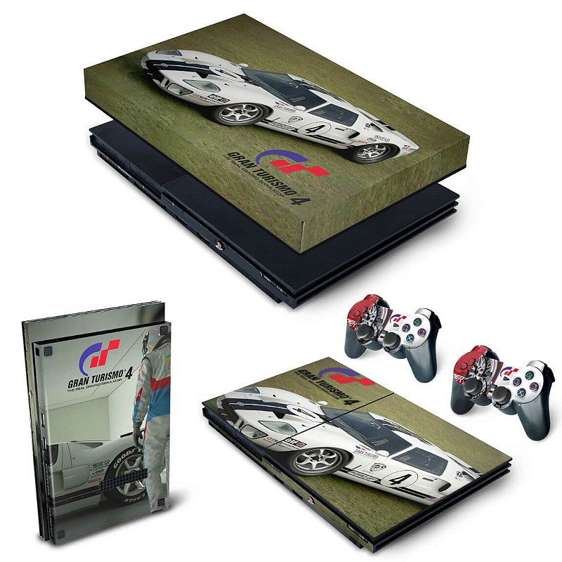 KIT Capa Case e Skin PS2 Controle - Gran Turismo 4 - Pop Arte Skins Atacado