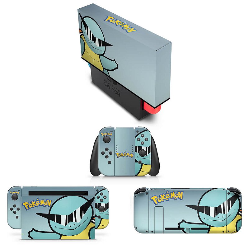 KIT Nintendo Switch Skin e Capa Anti Poeira Pokémon Squirtle