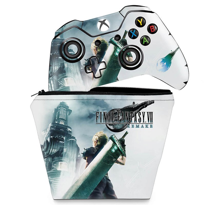 KIT Xbox One Fat Skin e Capa Anti Poeira - Final Fantasy 7 Remake