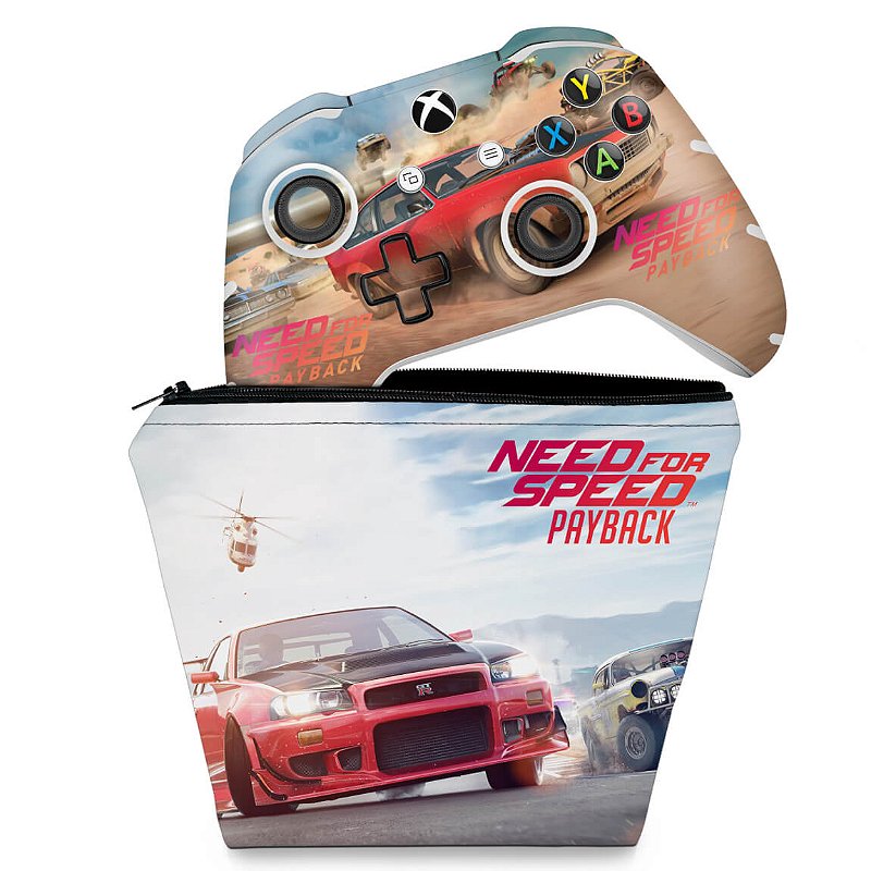 KIT Capa Case e Skin Xbox One Slim X Controle - Need for Speed