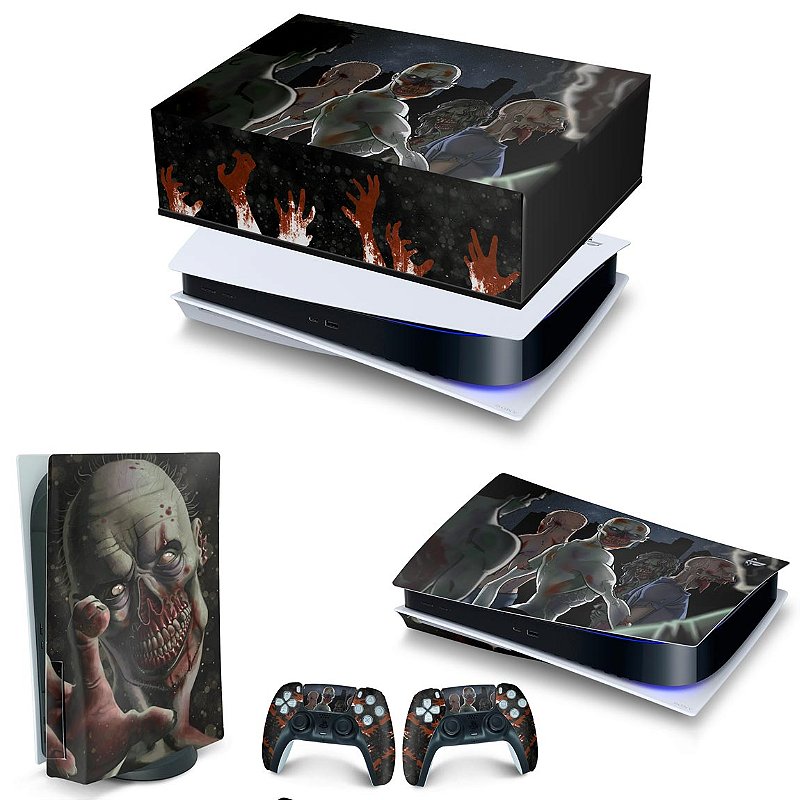 KIT Capa PS5 e Case Controle - Zombie Zumbi The Walking - Pop Arte Skins