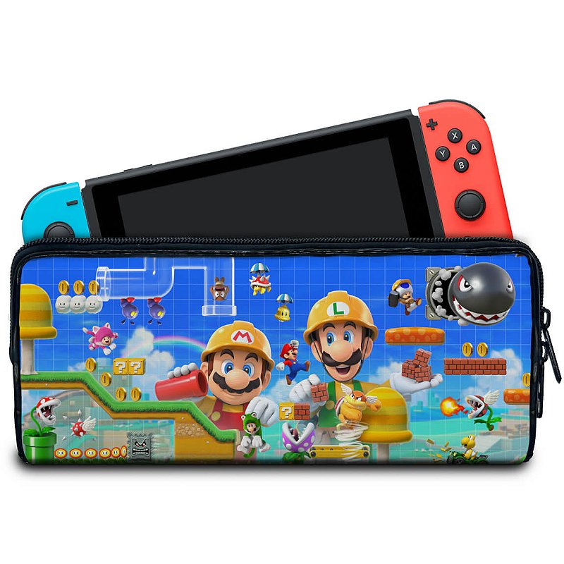 Case Nintendo Switch Bolsa Estojo - Super Mario Maker 2 - Pop Arte Skins