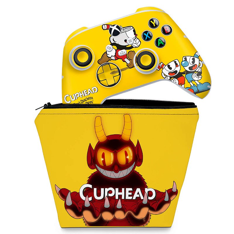 KIT Capa Case e Skin Xbox Series S X Controle - Cuphead - Pop Arte Skins