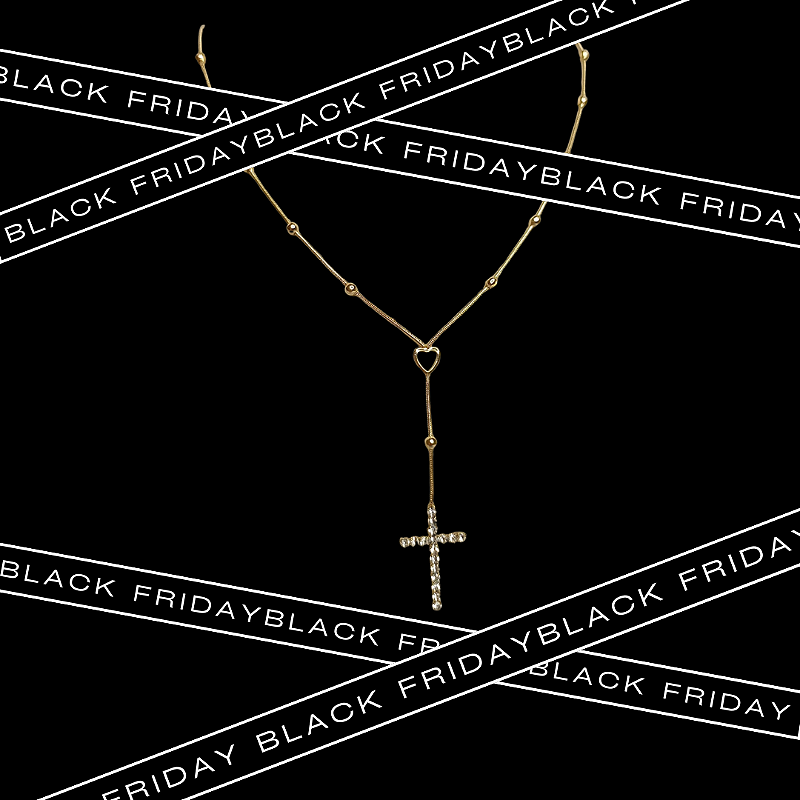 Terço com cruz de cristal