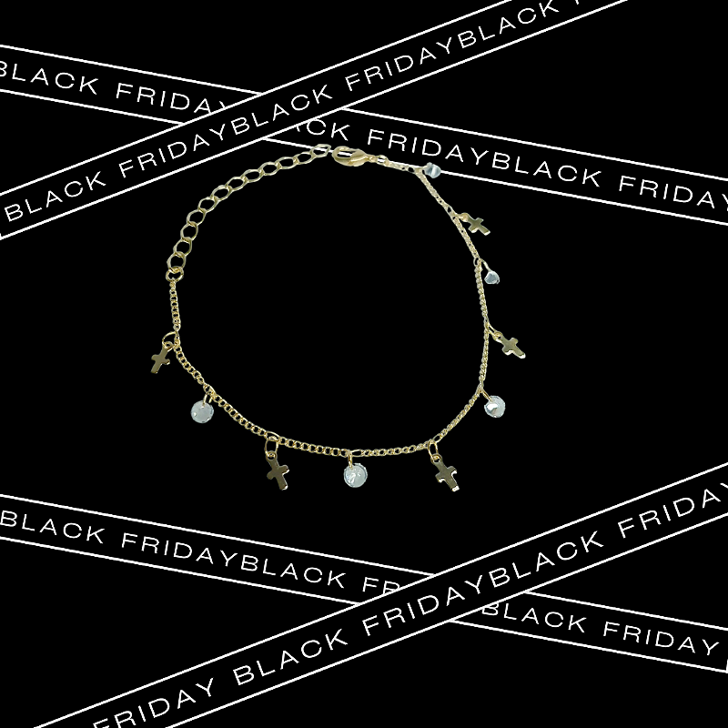 Pulseira de Cruz com Zircônia