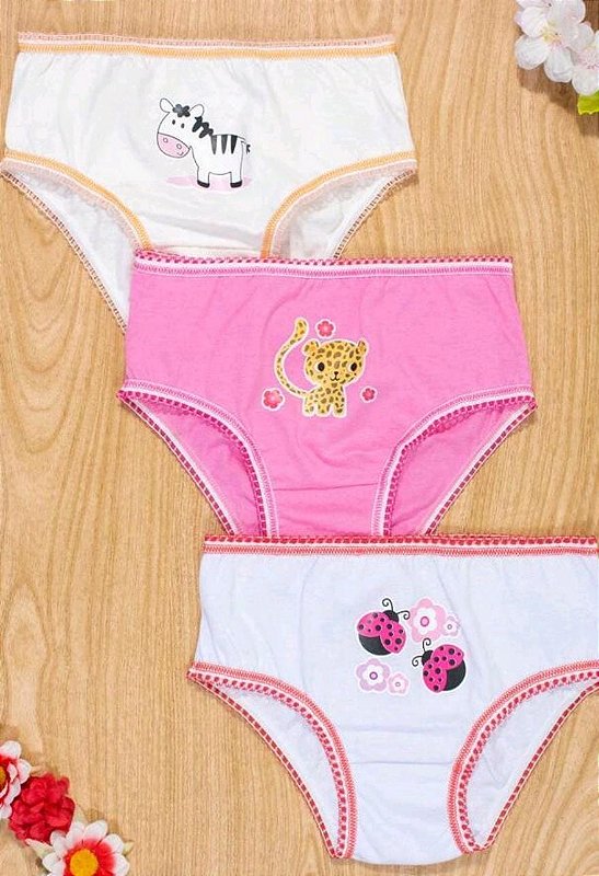 Kit Calcinha Infantil Camila Rose Rouge Moda Íntima