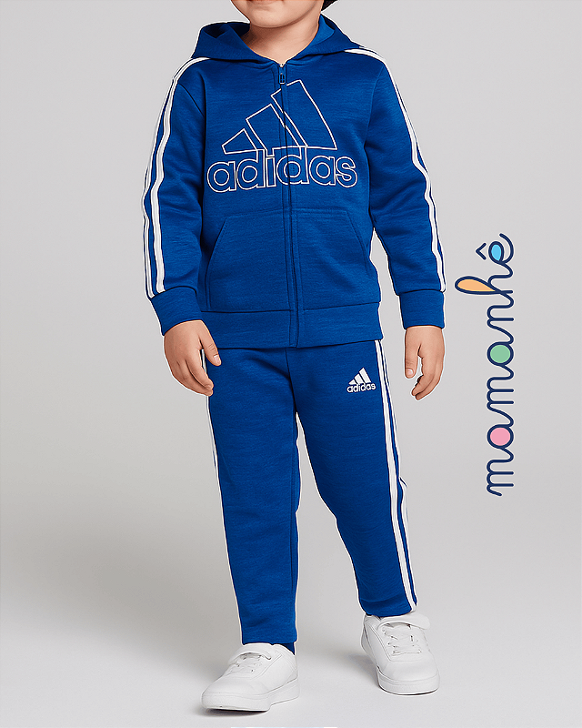Conjunto Adidas Agasalho e Calça Azul Mamanhê Store Roupas e