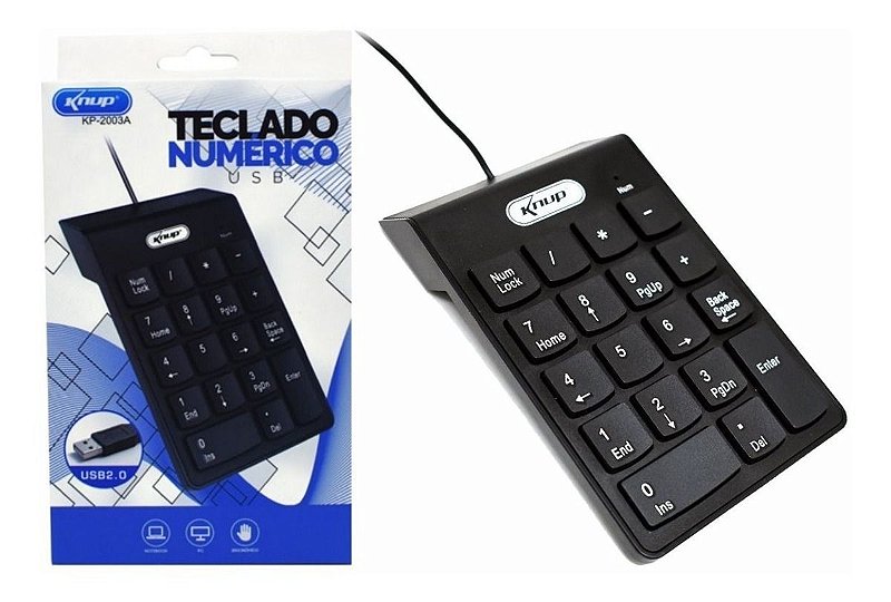 Teclado Numérico USB KNUP KP-2003A - EMW Informática