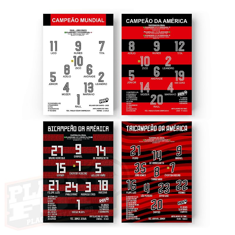 Quadro Escalação Final Campeão Mundial 2000 - PlacasFUT