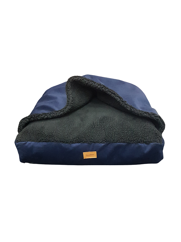 Cama Com Cobertor Cão e Gato Blue and Black ZaraBlue