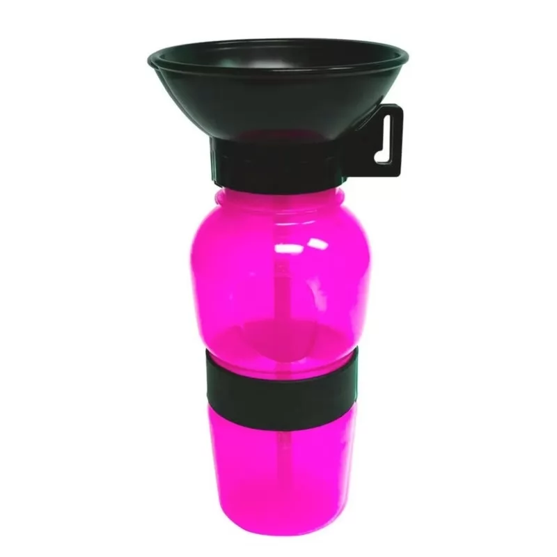 Bebedouro Squeeze Cantil Portátil de Plástico com Velcro Para Cachorro 600ml
