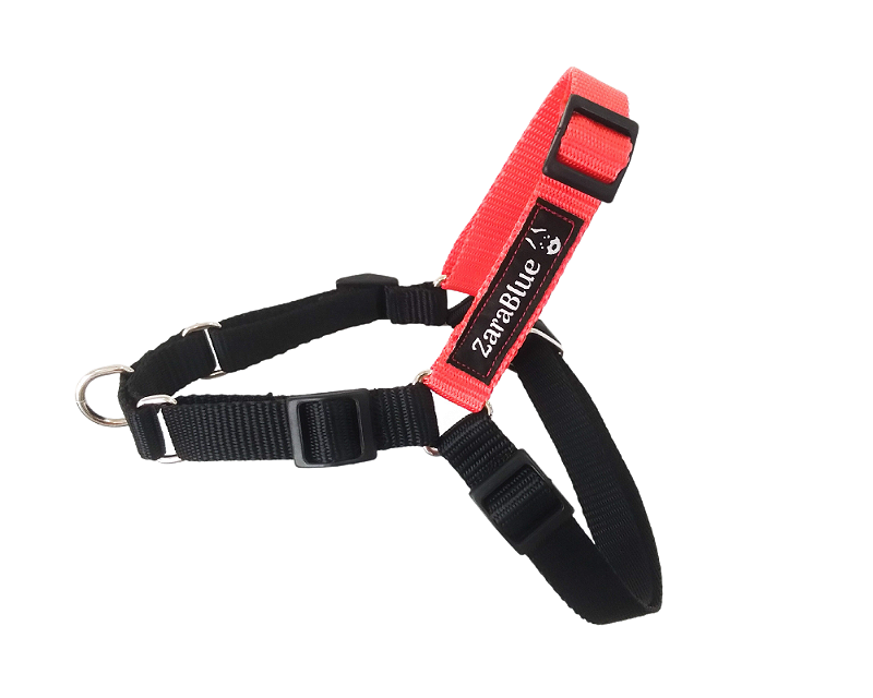 Peitoral Antipuxão Black Red Para Cachorros Zarablue