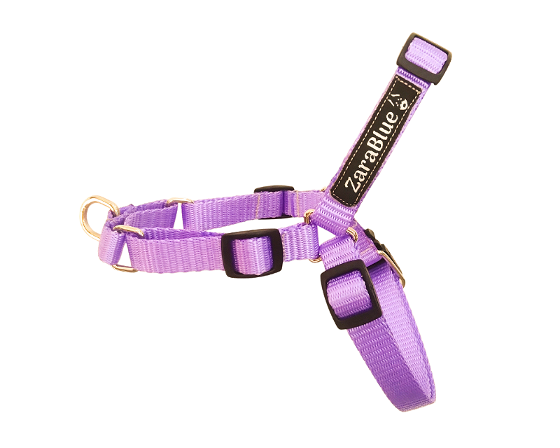 Peitoral Antipuxão Lilás Para Cachorros Zarablue