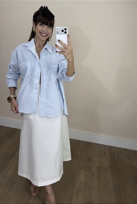 Camisa Janaína Listrada Azul