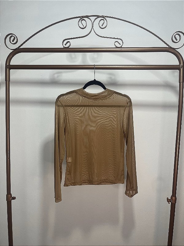 Blusa Tule Caramelo