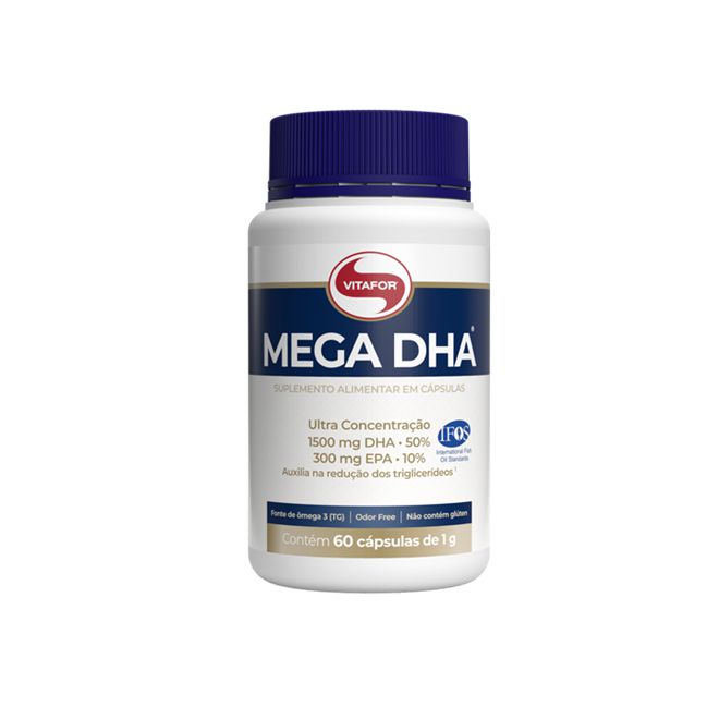 Mega DHA Ômega - VITAFOR - com 60 cápsulas - Menu com Saúde - Alimentos,  Bebidas e Suplementos